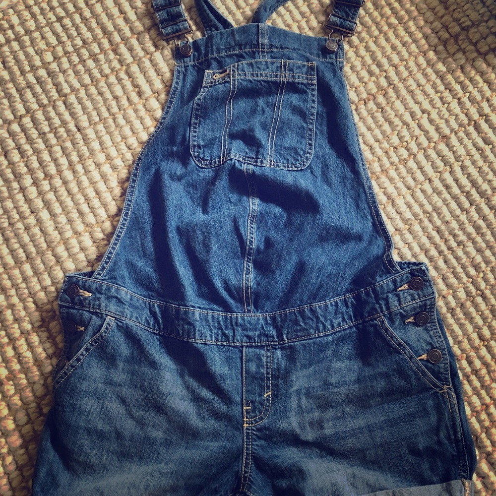 Maternity denim shortalls